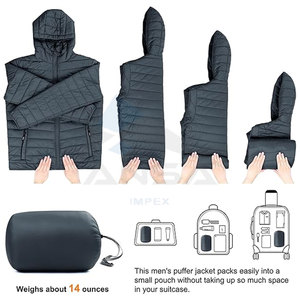 High Quality Men's Hooded Winter <b>Jacket</b> Lightweight, <b>Packable</b>, Insulated Coat for Fall, Spring, Winter Factory Direct OEM Bulk - Product Image 6