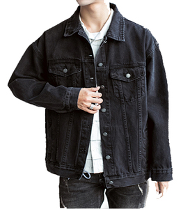 Chaqueta vaquera de moda de otoño para hombre, abrigo con cuello levantado a la moda, prendas de vestir informales con vaquero, chaqueta vaquera de estilo informal para hombre - Product Image 1