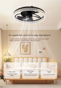 พัดลมเพดานคริสตัลอะคริลิค 5 ใบพัด คุณภาพสูง ดีไซน์ทันสมัย พร้อมไฟ LED ปรับความสว่างได้ 6 ระดับ ควบคุมด้วยรีโมท เหมาะสำหรับห้องนั่งเล่น - Product Image 2