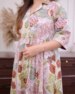 Indien Vintage Style femmes écologique coton robe main bloc imprimé fleuri à la mode décontracté été porter respirant doux Logo - Product Image 3