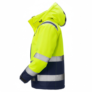 เสื้อแจ็คเก็ตนิรภัยสะท้อนแสง ANSI ระดับ 2/3 สำหรับงานก่อสร้างและงานถนน ผ้าโพลีเอสเตอร์กันน้ำ ระบายอากาศได้ดี - Product Image 5