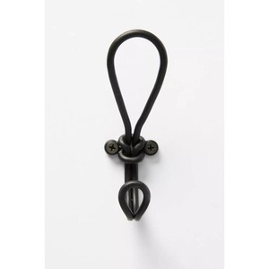 Elegant black iron wall <b>hooks</b> with durable strength for hanging coats hats bags keys and accessories in all rooms - Product Image 6