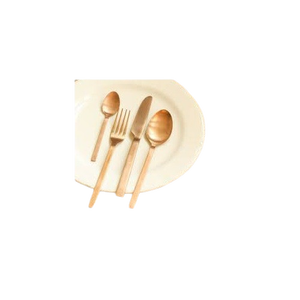 Juego de Cubiertos de Metal AG con Acabado Espejo 100% Natural, Diseño Moderno, con Mango de Acero con Diseño de Hoja, para Fiestas, Hoteles y Restaurantes - Product Image 4