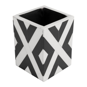 Indian suppliers of vintage design office storage pen holder best quality wood and bone inlay pen holder square shape pen holder - Product Image 2