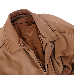 Cowhide <b>Leather</b> <b>Jacket</b> <b>Men</b> Women Genuine Full Grain Black Brown Winter Stand Collar Zipper Closure Motorcycle OEM - Product Image 3