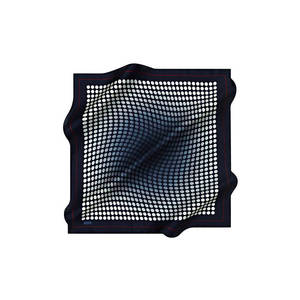 Écharpe carrée en crêpe de soie satinée à motifs géométriques 90x90, impression numérique - Product Image 1