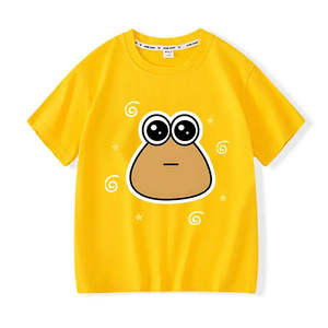 เสื้อยืดเด็ก Fun Kids' ลายการ์ตูน Pou  โลโก้สั่งทำได้ คอกลม ผ้าคอตตอนเจอร์ซีย์ 100%  พร้อมเทคนิคการพิมพ์ลาย  ลายไดโนเสาร์เรียบๆ  รับทำโลโก้ตามแบบ - Product Image 5