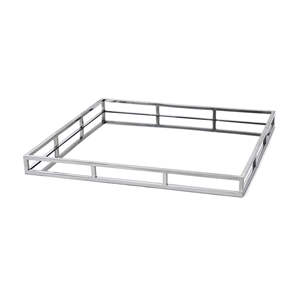 Bandeja de metal personalizada moderna con asa Bandeja de servicio hecha a mano de piedra para candelabros Linternas y tarros de velas - Product Image 6