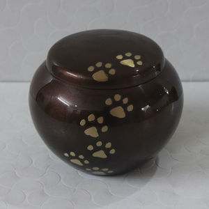 Urne de crémation en métal de la meilleure qualité avec conception d'empreinte d'animaux de patte pour garder les cendres de vos animaux de compagnie et garder leurs souvenirs - Product Image 4