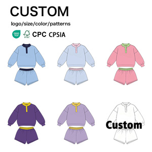Ropa familiar personalizada a juego, conjunto de sudadera con media cremallera para niñas, con tallas para adultos, color y talla personalizables - Product Image 1