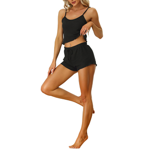 2024 Women Top Short <b>Sets</b> Women Clothing Sports Wear Workout Wear Cotton 2 <b>Piece</b> <b>Lounge</b> Wear Women's Short <b>Set</b> OEM Service - Product Image 4