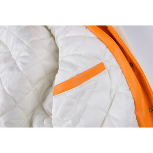 2022 hommes grande taille Logo personnalisé coton Anti-rides collège Parkas OEM Type d'approvisionnement en gros blanc Letterman vestes - Product Image 2