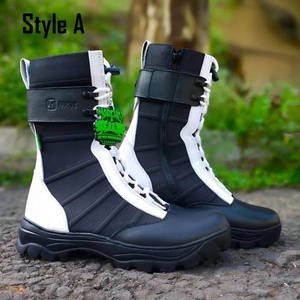 Bottes tactiques imperméables à embout d'acier, noires, légères, en cuir véritable, chaussures de randonnée d'hiver pour l'extérieur - Product Image 4