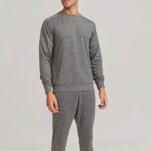 Alta calidad de los hombres de encargo del logotipo de cuello redondo sudadera conjunto de chándal al por mayor llano Jogging Jogger Chándales con Logo - Product Image 4