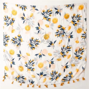 Latest New Arrival Womens 100% <b>Silk</b> Ethnic Square Scarf Floral Print Tassel <b>Shawl</b> Fashion Hijab Spring Customizable - Product Image 2