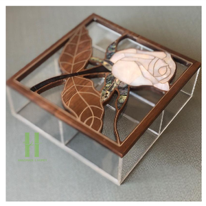 ที่ตั้งเค้กแม่มุกสำหรับกล่องไม้ถูพื้นทำช็อคโกแลตทำด้วยมือทำด้วยมือทำจากอะคริลิคในโรงงานเวียดนาม - Product Image 2