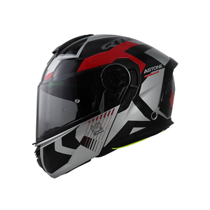 Casco Modular Abatible ASTONE HELMETS Nuevo Modelo RT6, Material ABS, Color Negro Plateado Brillante - Product Image 1
