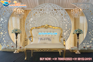 Stunning <b>Wedding</b> Event Engagement Stage Decor UK Fabulous <b>Wedding</b> Reception Ceremony Stage White FRP <b>Frames</b> for <b>Wedding</b> Stages - Product Image 4