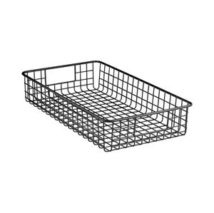 Panier en fil métallique noir robuste avec poignées pour organiser le rangement dans la cuisine, la salle de bain ou le garde-manger de style fermier - Product Image 4