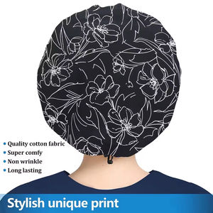 Gorro de enfermera de dibujos animados para hombre y mujer, gorro quirúrgico ajustable de algodón puro, gorros de cirugía estampados para enfermeras, gorros médicos - Product Image 2