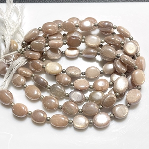 Haute Qualité Pêche Pierre De Lune Enduit Lisse Plaine Forme Ovale Perles De Pierres Précieuses En Gros De Fournisseur De Bonne Qualité - Product Image 3