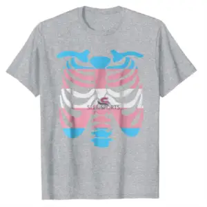 Transgender Flag Rib Cage T-Shirt Men Printed T Shirts Cotton T-shirt