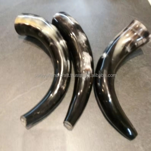 Cuerno de búfalo real que sopla buey adorno de estilo animal pulido - Product Image 2