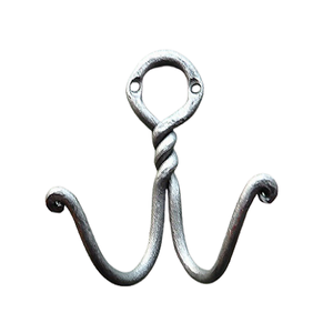 ตะขอแขวนทำมือปลอมแบบเรียบง่ายตะขอแขวนผนังเหล็กหล่อสีดำ - Product Image 3