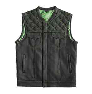 High Quality Design Black Genuine Leather <b>Waistcoat</b> Sleeveless Jackets <b>for</b> <b>Men</b> Breathable Winter Outer Wear Zipper Factory Sale - Product Image 1