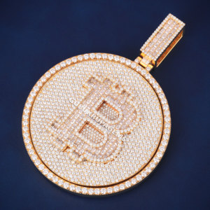 Pendentif glacé rond circulaire breloque Logo personnalisé lettre 925 argent Hip Hop pendentif Moissanite personnalisé - Product Image 4