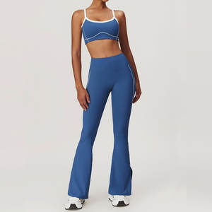 Conjunto de Yoga Sexy y Cómodo de Secado Rápido, Transpirable, Ecológico, con un Solo Hombro Descubierto, Cintura Elástica de Cuatro Hilos y Logotipo Frontal - ¡Venta Caliente! - Product Image 3