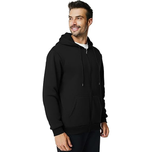 2025 tendance hommes fermeture éclair sweats à capuche Logo personnalisé sweats zippés vêtements de sport décontracté Streetwear sweats à capuche en gros - Product Image 3