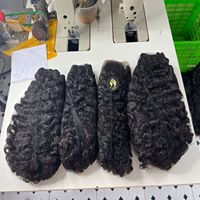 Extension de trame de cheveux humains crus péruviens bouclés à Double dessin, paquets de tissage de cheveux bouclés birmans à extrémité épaisse