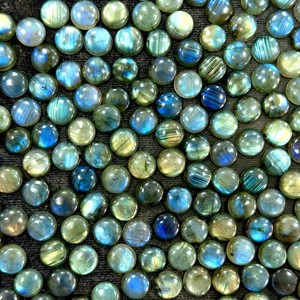 6mm Natural Flashy <b>Labradorite</b> Stone Round Flat Back Loose Cabochon Gemstones for Jewelry Making Wholesale India Supply in Bulk - Product Image 2