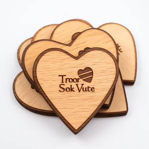 Jeton en bois plat de marque logo gravé personnalisé en bois bon marché écologique - Product Image 5