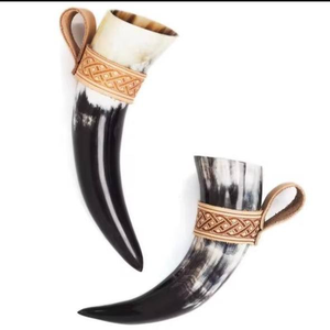Viking grande tasse de corne à boire corne de buffle naturelle avec vernis à agate et corne de vin artisanat naturel artisanal - Product Image 1