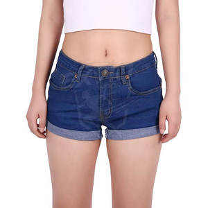 กางเกงยีนส์ขาสั้นผู้หญิง ออกแบบโลโก้ได้ ผ้าระบายอากาศ ขายส่ง กางเกงยีนส์ขาสั้นผู้หญิง - Product Image 4