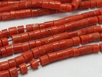 Perles de corail rouge italien naturel, lisses et polies, en forme de pièce de monnaie, 4-5mm, entretoises, pierres en vrac, brin de 8 pouces, tierce qualité