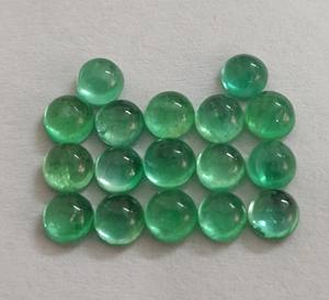 พลอยหลังแบนทรงกลม3มม. สีเขียวมรกตสีเขียวคุณภาพสูงจากธรรมชาติ - Product Image 3