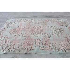 Vintage Turkish Rug Large 56x8.7 ft <b>Red</b> Ombr <b>Wool</b> Patchwork Design Eco-Friendly Latex Backing - Product Image 4