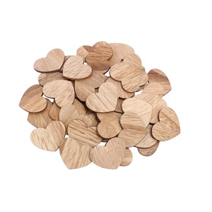 500 Uds. Corazones de madera sin terminar para manualidades DIY, caja de boda, carteles de pared y rodajas de madera, proyectos, artesanías de madera, cajas de madera y carteles de pared - Product Image 2