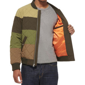Venta al por mayor al aire libre estilo de invierno chaquetas de bombardero de los hombres transpirable Puffer sublimación decoración ropa de calle patrón de cuero de mezclilla - Product Image 3