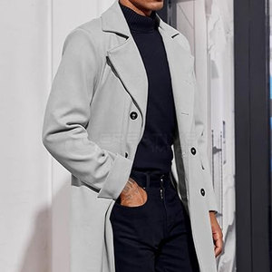 Abrigo largo de lana para hombre con logotipo personalizado OEM, prendas de vestir exteriores informales y de negocios de alta calidad, tipo piel de oveja - Product Image 6