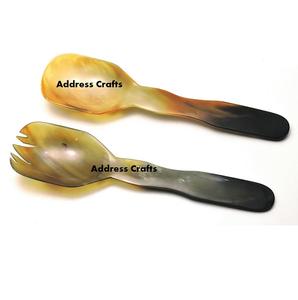 Style nordique meilleure vente indien naturel corne de buffle cuillère ensembles taille personnalisée pour la vaisselle nourriture servant des couverts outils - Product Image 3