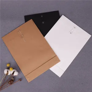 ซองกระดาษคราฟท์สีน้ำตาลดำสำหรับจัดเก็บเอกสารที่เก็บแบบปิดได้ตามต้องการสำหรับใส่เอกสารเอกสารพร้อมเชือก - Product Image 2