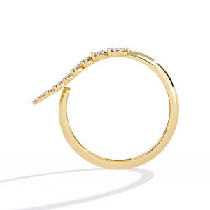 Anillo de Diamante Cultivado en Laboratorio de 0.5 Ct, Corte Marquesa en Forma de Hoja, Color DEF Blanco, Claridad VVS1-VS2, Oro Amarillo de 14K, Corte Excelente, Chapado en Rodio, IGI - Product Image 3