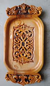 CROCHET PLATEAU IMPRIMÉ EN BOIS MEILLEURE QUALITÉ SCULPTÉ Forme carrée disponible et artisanat indien meilleur échantillon Offre Spéciale - Product Image 5