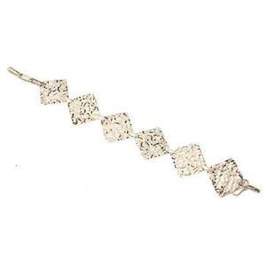 Bracelet à motif carré primitif en argent sterling 925 plaqué or rhodié 14 carats avec diamant et perle d'eau douce - Product Image 4