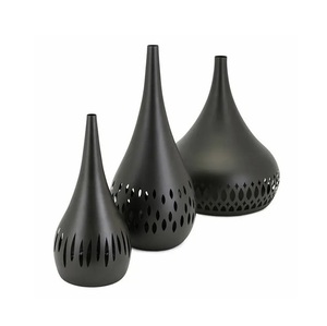 Aluminium Metal Flower Vase Fluted Aluminum Flower Vases Fluted <b>round</b> vase in Mirror Polish <b>Table</b> Flower Vessels Pots IQBAL COL - Product Image 2