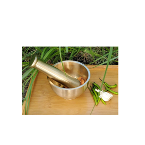 Mortero y mortero de latón y precio barato de tamaño personalizado y uso hecho a mano con producto de venta - Product Image 2